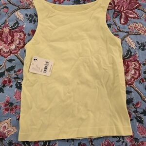 Free People Intimately Clean Lines Crop Tank XS S NWT Yellow